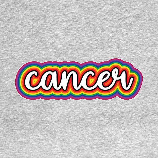 Cancer  Astrology Script Typography Gay Pride Rainbow by graphicbombdesigns